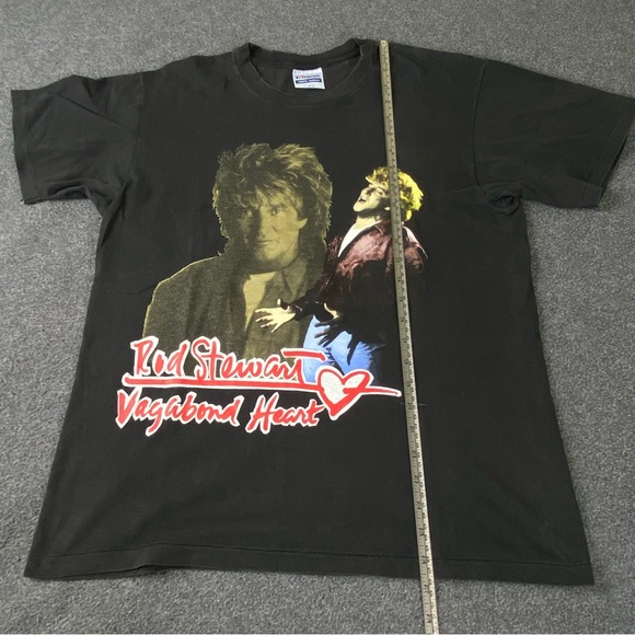 Vintage 90s Rod Stewart Vagabond Heart Tour Single Stitched Men’s T-Shirt Sz L - Picture 9 of 10
